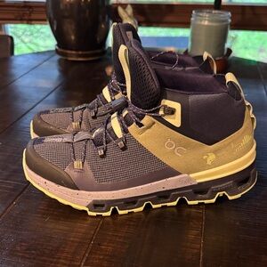 On Running Women's purple and Pale Yellow Athletic Hiking Shoes